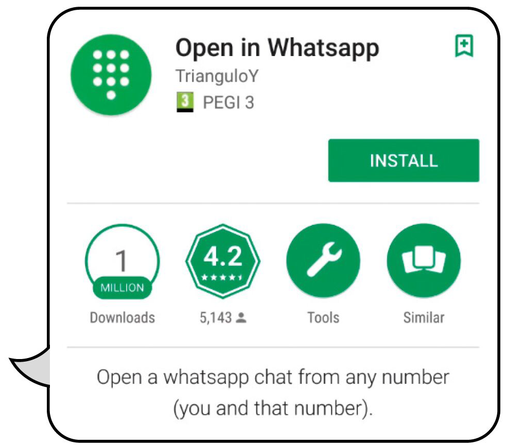 Open in WhatsApp chat from any number